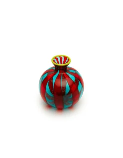 Mini Ciccio VaseRed/Turquoise in Glass