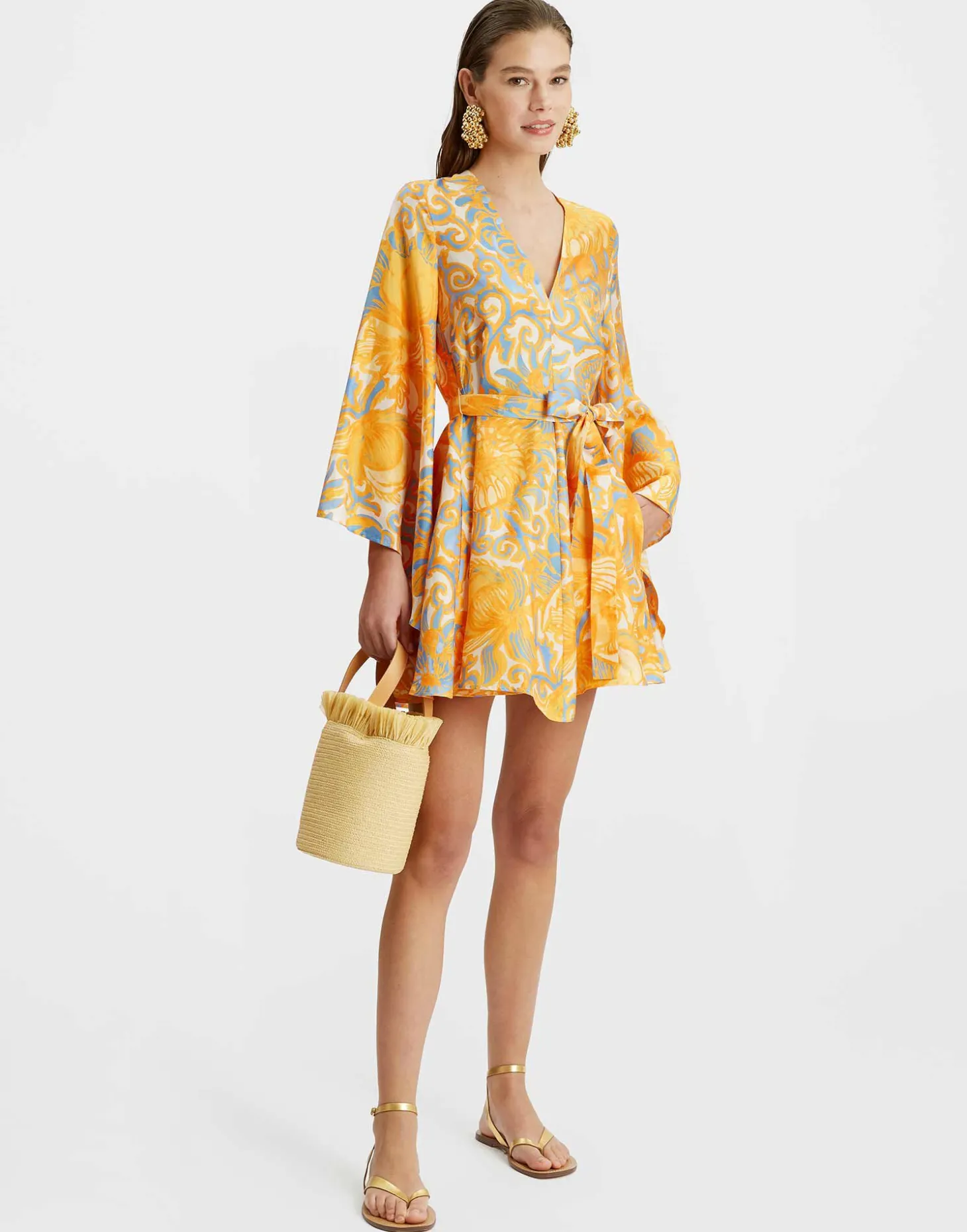 Mini Magnifico DressAnemone Orange in Silk Twill