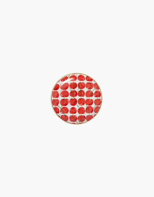 Mini PlateCherries Ivory in Porcelain