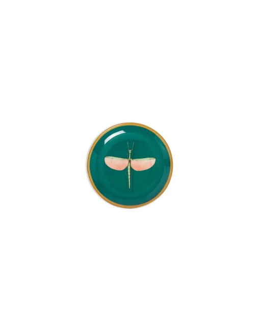 Mini PlateLibellula Green in Porcelain