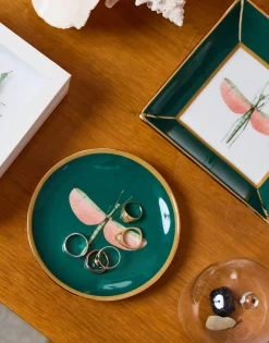 Mini PlateLibellula Green in Porcelain