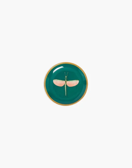 Mini PlateLibellula Green in Porcelain