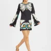 Mini Supreme Swing DressMix Tiles Placée Black in Envers Satin