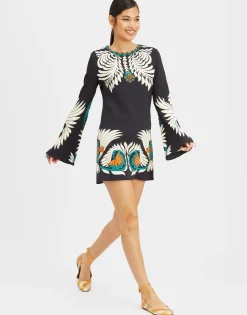 Mini Supreme Swing DressMix Tiles Placée Black in Envers Satin