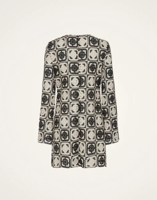 Mini Supreme Swing DressMini Tiles Black in Macramé