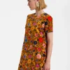 Mini Swing DressBotticelli Rust in Cotton Velvet