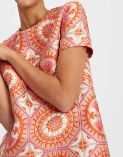 Mini Swing DressSun Orange in Jacquard