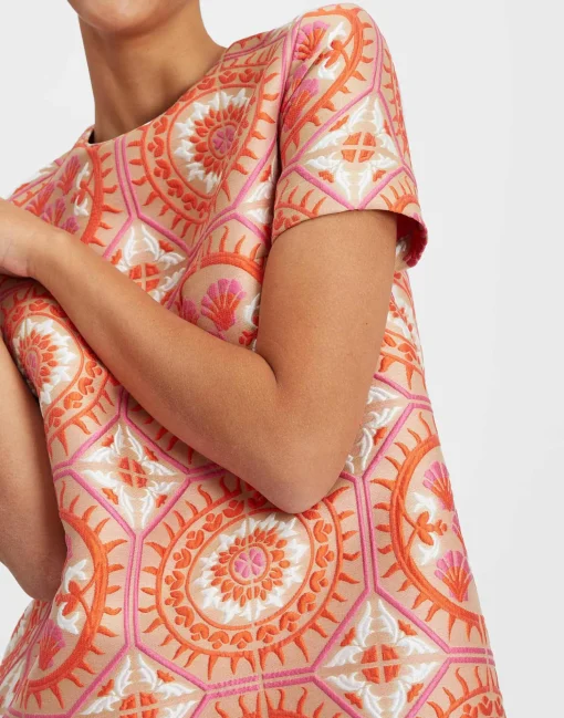 Mini Swing DressSun Orange in Jacquard