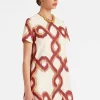Mini Swing DressTackle Burgundy in Jacquard
