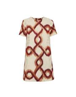 Mini Swing DressTackle Burgundy in Jacquard