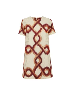 Mini Swing DressTackle Burgundy in Jacquard