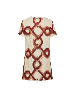Mini Swing DressTackle Burgundy in Jacquard
