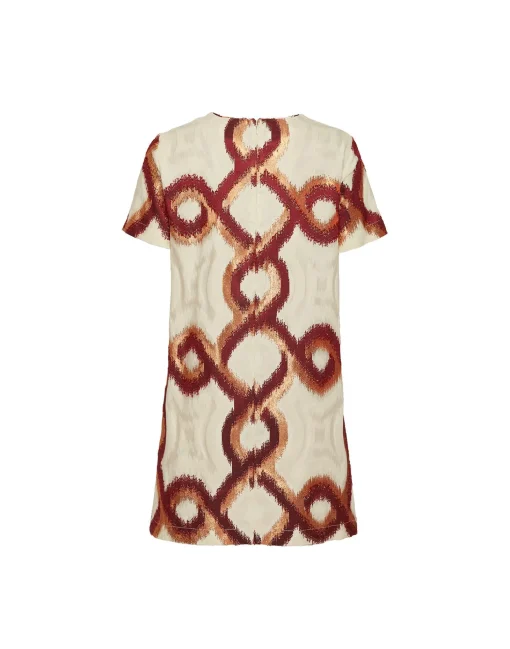 Mini Swing DressTackle Burgundy in Jacquard
