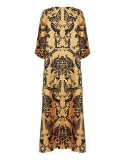 Muumuu Dress Round NeckCherubs Gold in Silk Twill