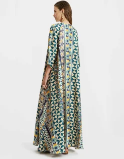 Muumuu DressCasareale Small Placèe Cream in Silk Twill