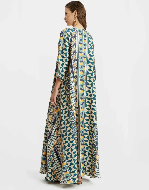 Muumuu DressCasareale Small Placèe Cream in Silk Twill