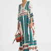 Muumuu DressDaisy Placée Turquoise in Twill Silk