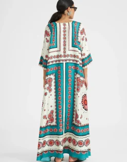 Muumuu DressDaisy Placée Turquoise in Twill Silk