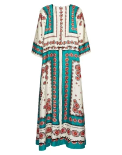 Muumuu DressDaisy Placée Turquoise in Twill Silk