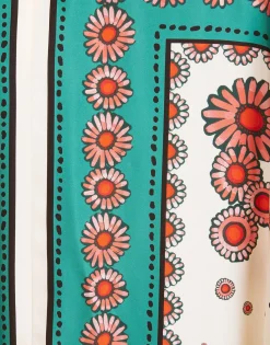 Muumuu DressDaisy Placée Turquoise in Twill Silk