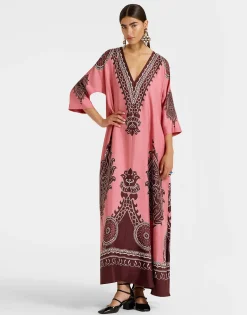 Muumuu DressOltrarno Placée Pink in Silk Twill