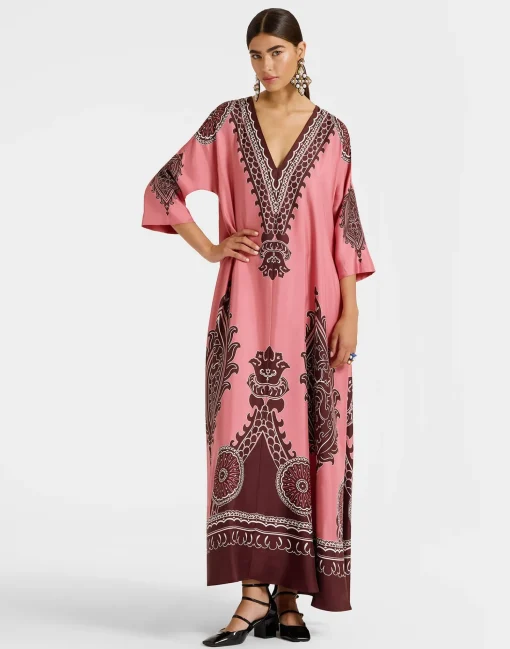 Muumuu DressOltrarno Placée Pink in Silk Twill
