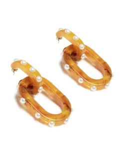 Nefertiti Double EarringsSolid Rust in Acrylic Resin