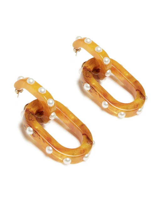 Nefertiti Double EarringsSolid Rust in Acrylic Resin