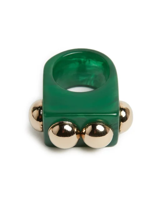 Nefertiti RingGreen in Acrylic Resin