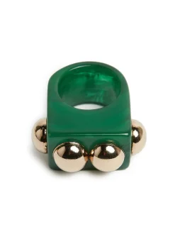 Nefertiti RingGreen in Acrylic Resin