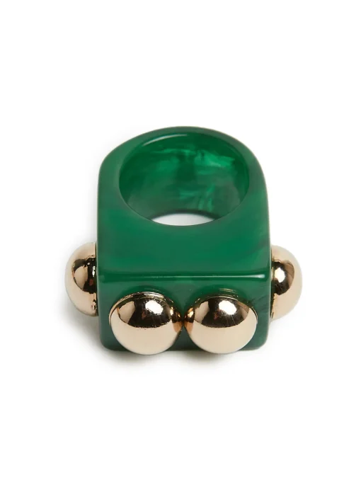 Nefertiti RingGreen in Acrylic Resin