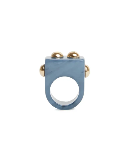 Nefertiti RingSolid Teal in Acrylic Resin