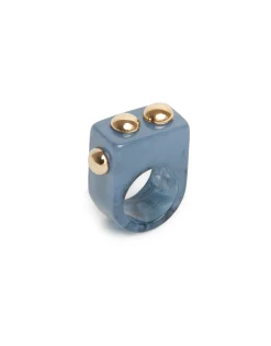 Nefertiti RingSolid Teal in Acrylic Resin