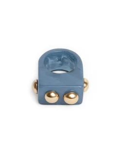 Nefertiti RingSolid Teal in Acrylic Resin