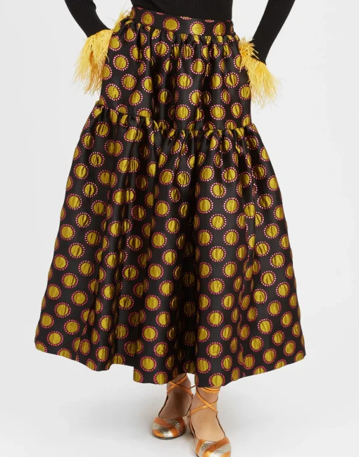 Oscar SkirtWinter Sun Black in Jacquard