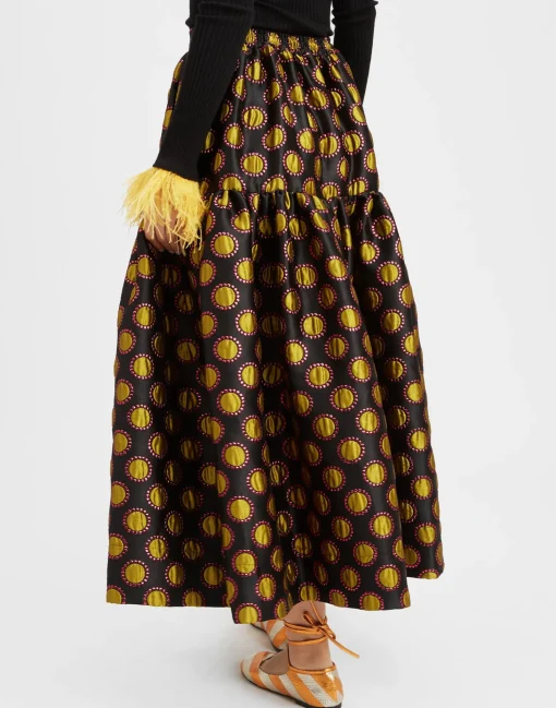 Oscar SkirtWinter Sun Black in Jacquard