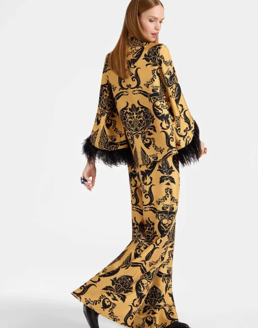 Palazzo PantsCherubs Gold in Silk Twill