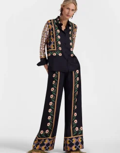 Palazzo PantsDazed Placée Black in Silk Twill