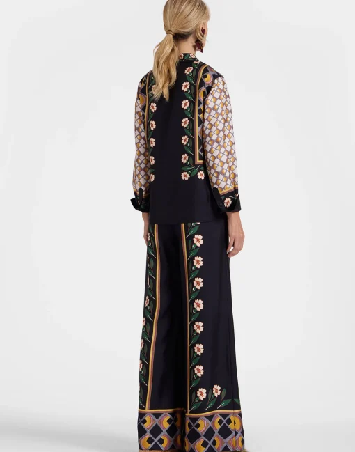 Palazzo PantsDazed Placée Black in Silk Twill
