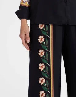 Palazzo PantsDazed Placée Black in Silk Twill