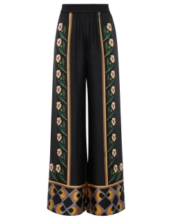 Palazzo PantsDazed Placée Black in Silk Twill