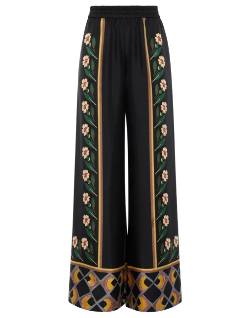 Palazzo PantsDazed Placée Black in Silk Twill