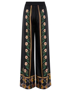 Palazzo PantsDazed Placée Black in Silk Twill