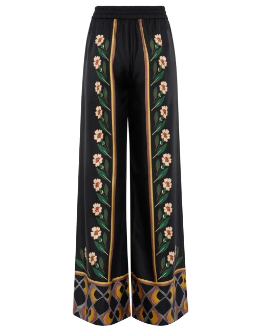 Palazzo PantsDazed Placée Black in Silk Twill