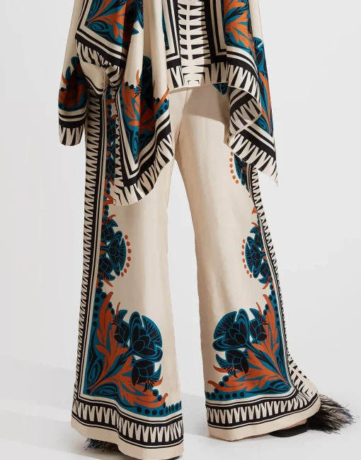 Palazzo PantsFlorence Placée in Silk Twill