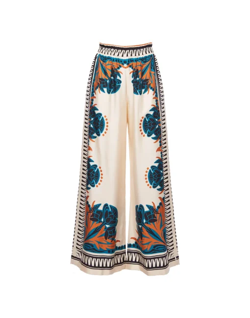 Palazzo PantsFlorence Placée in Silk Twill