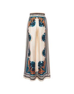 Palazzo PantsFlorence Placée in Silk Twill