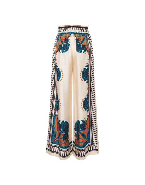 Palazzo PantsFlorence Placée in Silk Twill