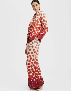 Palazzo PantsHaze Placèe Red in Silk Twill