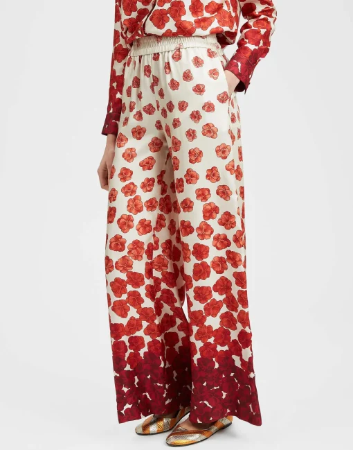 Palazzo PantsHaze Placèe Red in Silk Twill